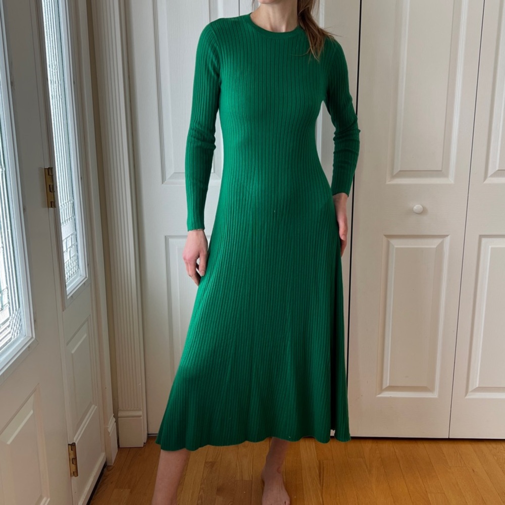 Ever New Emerald Ribbed Midi Dress